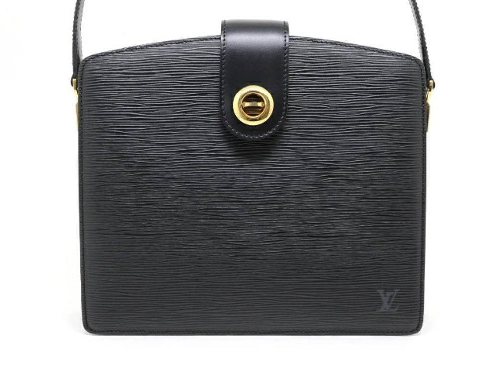 LOUIS VUITTON Capucines Shoulder Bag Epi Noir Black